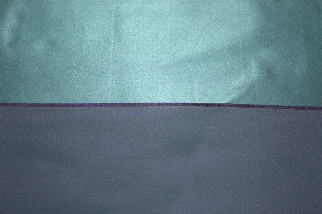 100% SILK DUCHESS SATIN FABRIC SEA GREEN X NAVY 40 MOMME 54" WIDE [11116]