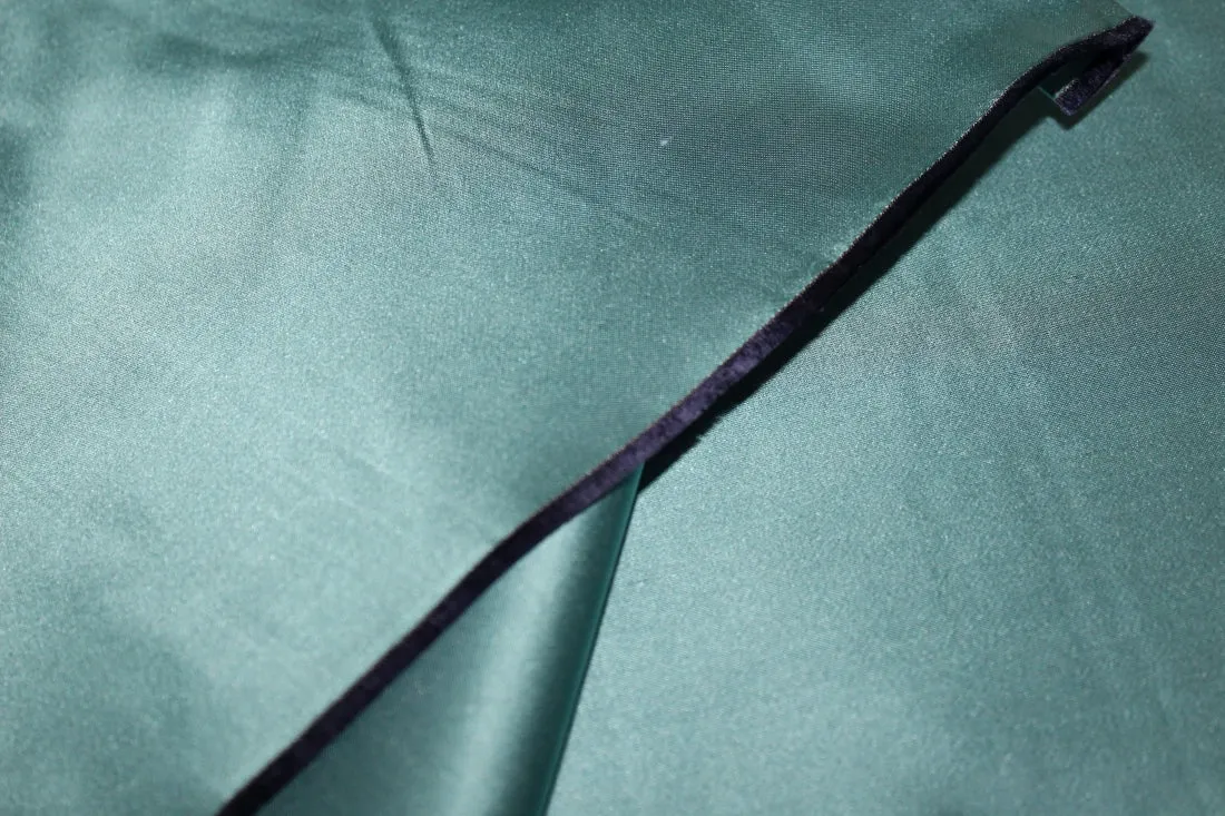 100% SILK DUCHESS SATIN FABRIC SEA GREEN X NAVY 40 MOMME 54" WIDE [11116]
