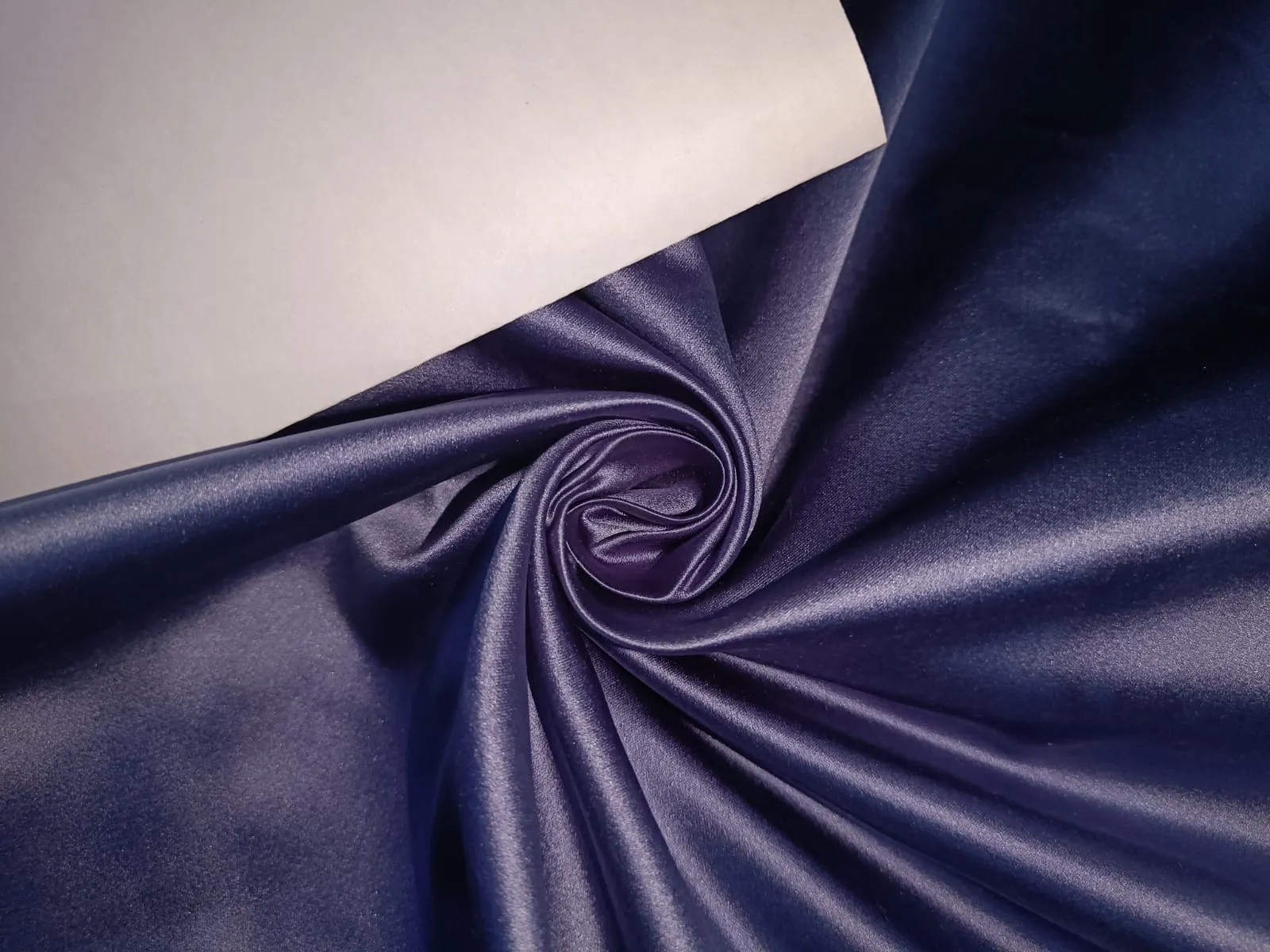 100% SILK DUTCHESS SATIN FABRIC REVERSABLE Dark Navy AND Dusty Navy GOLD COLOR 66 MOMME 54" wide