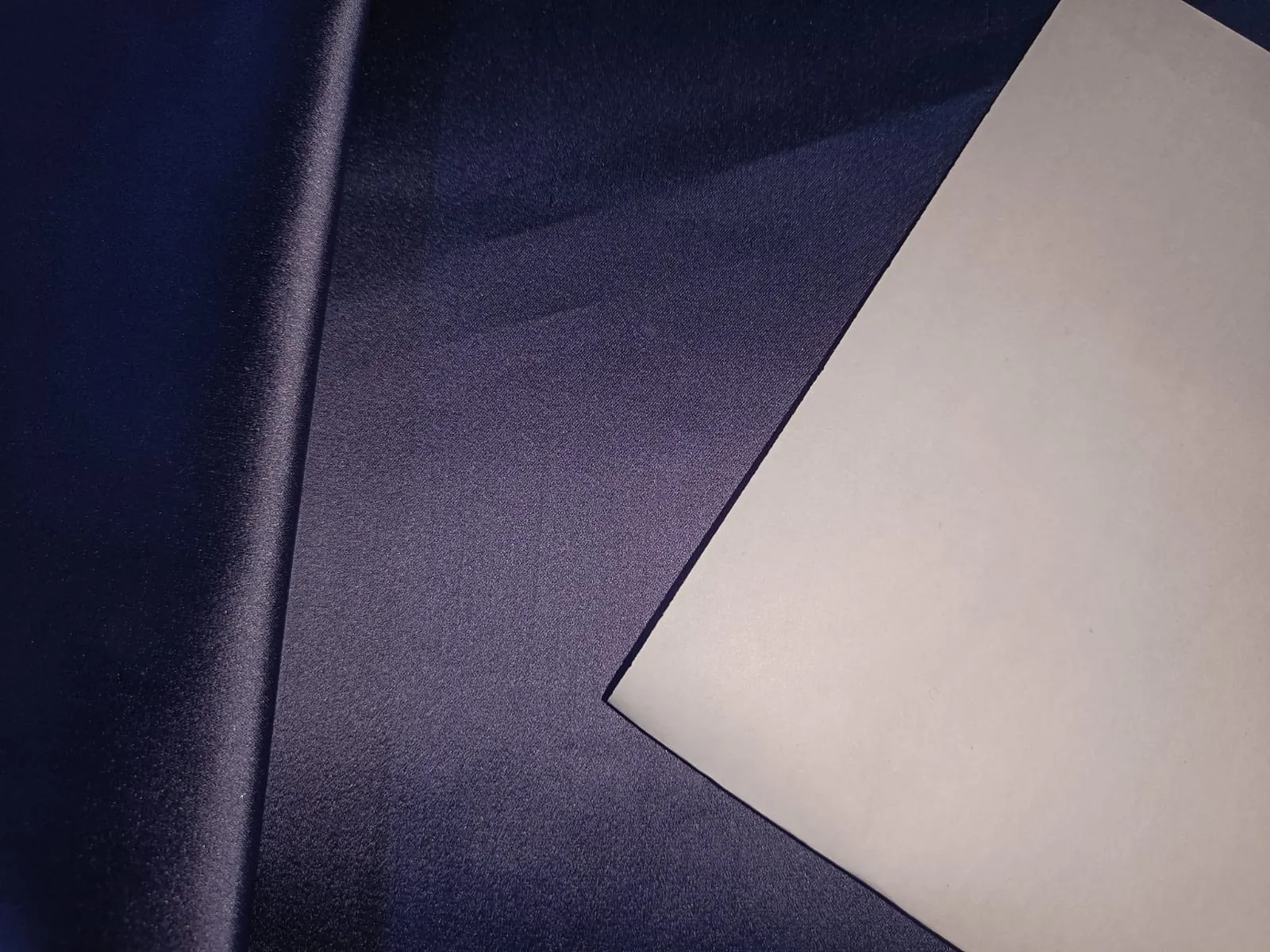 100% SILK DUTCHESS SATIN FABRIC REVERSABLE Dark Navy AND Dusty Navy GOLD COLOR 66 MOMME 54" wide