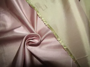 100% SILK DUTCHESS SATIN  PASTEL PINK X  GREEN  54" wide [12587]