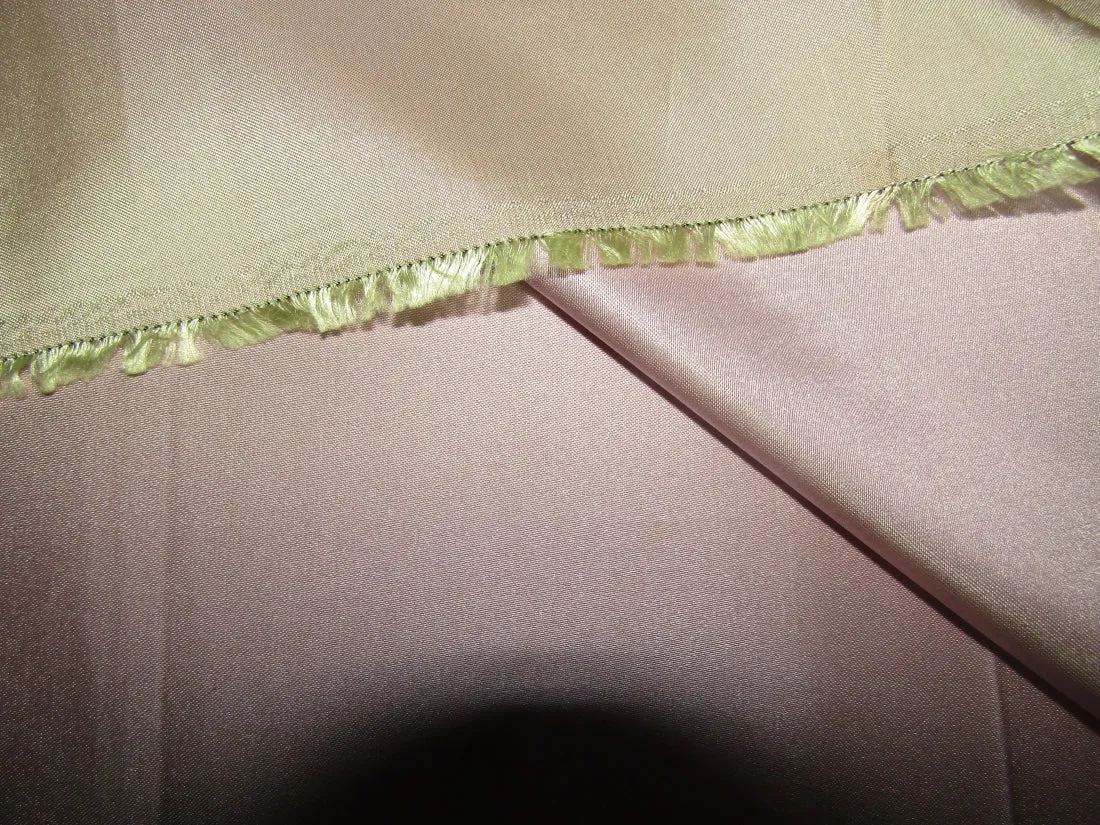 100% SILK DUTCHESS SATIN  PASTEL PINK X  GREEN  54" wide [12587]