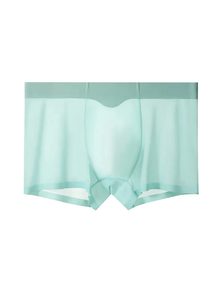 3-pack Men's Ice Silk Sexy 3D Stamped Pouch Boxer Briefs