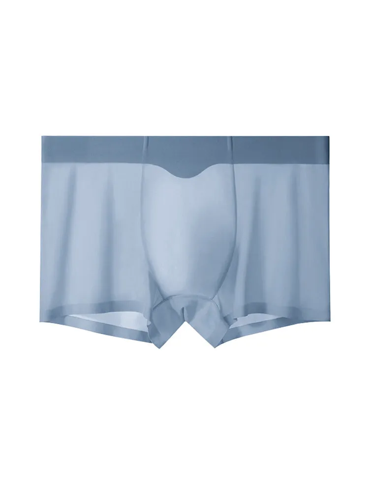 3-pack Men's Ice Silk Sexy 3D Stamped Pouch Boxer Briefs
