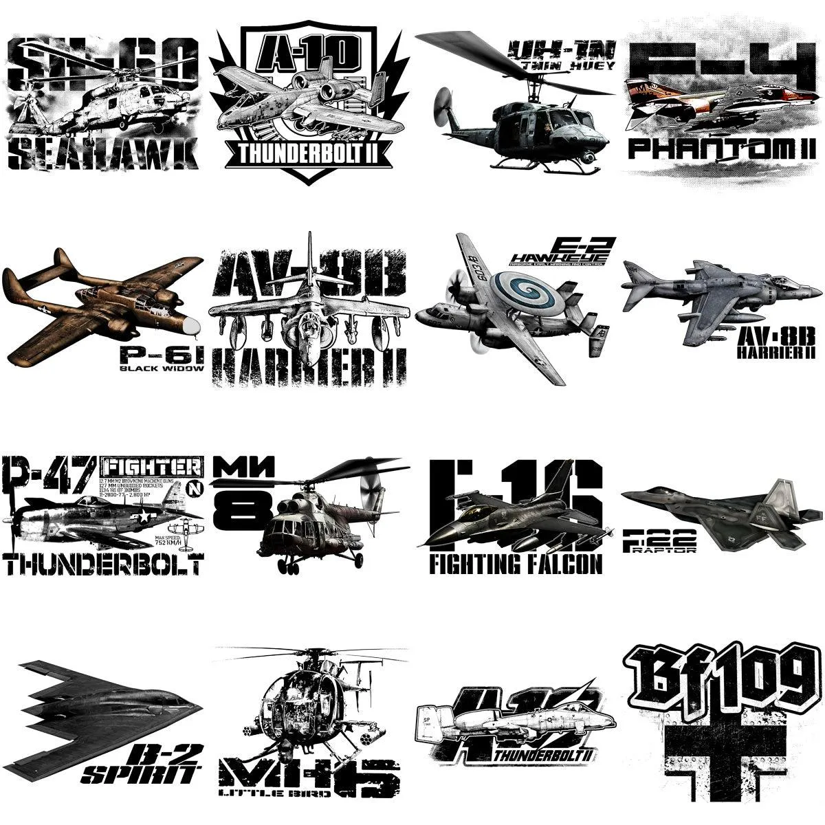 80 Aircrafts Military Airplane Designs Bundle PNG