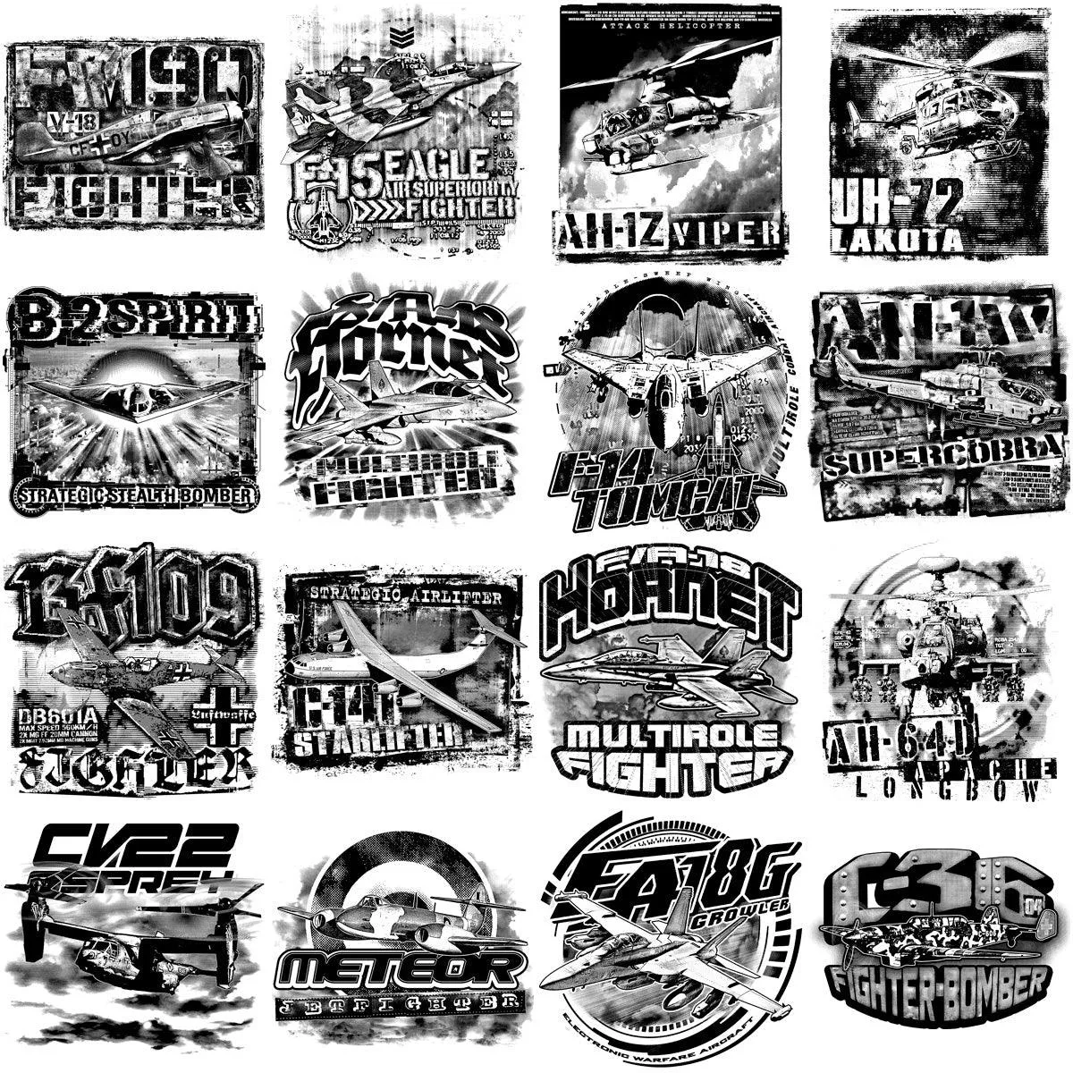 80 Aircrafts Military Airplane Designs Bundle PNG