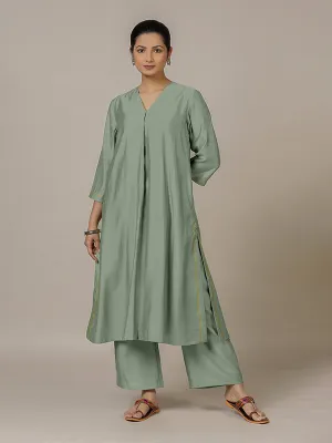 Alisha x Rozaana | A Line Kurta in Mint Green with Thread Work | Coords or Only Kurta