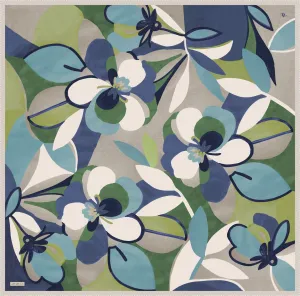 Armine Azure Floral Silk Scarf #2