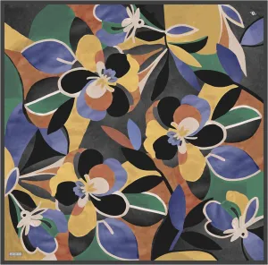 Armine Azure Floral Silk Scarf #84