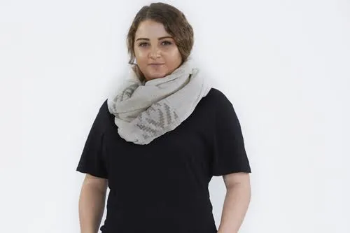 Baker by SOSH - Handwoven Cotton Scarf, Color Beige