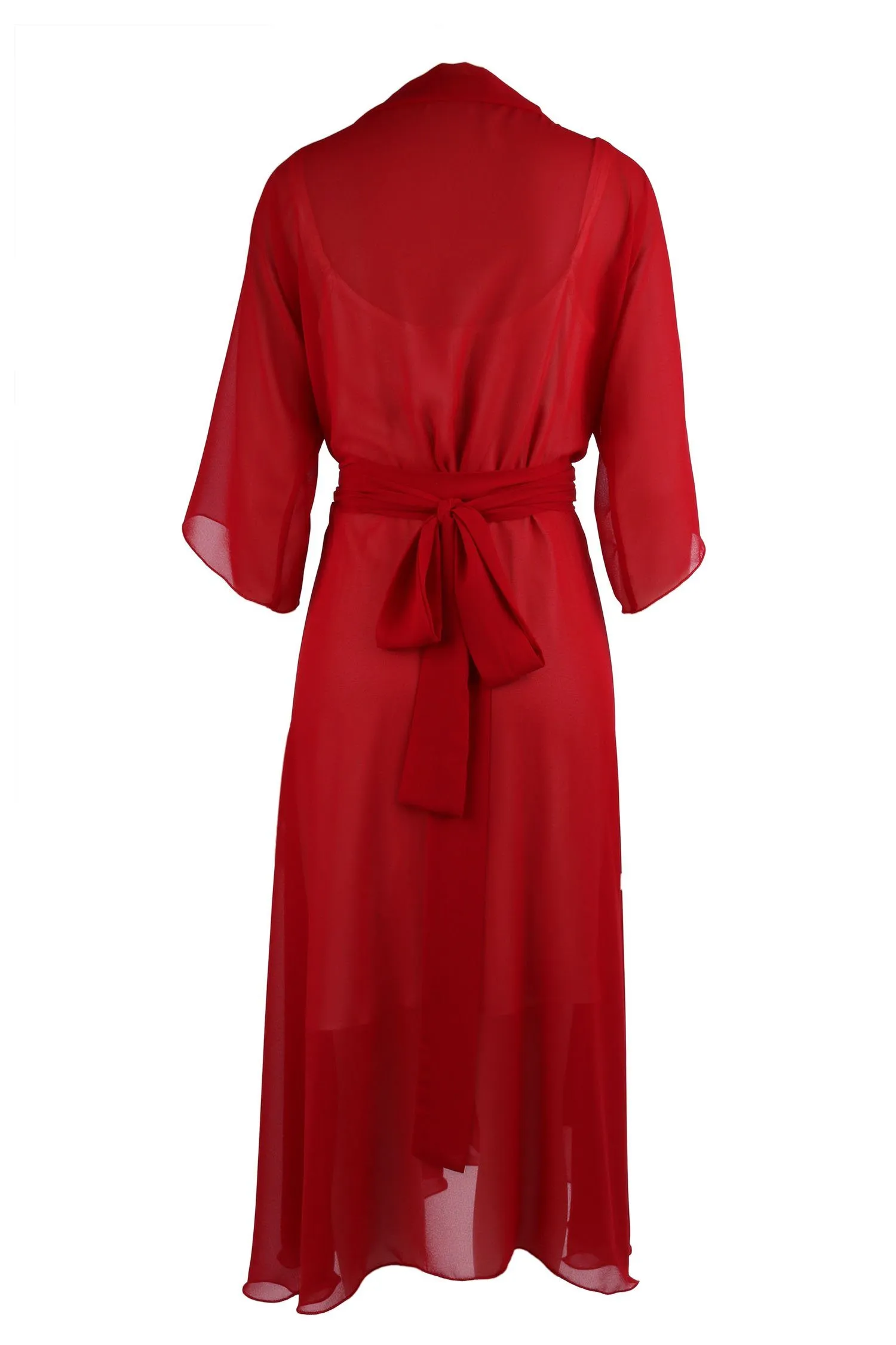 Bella Wrap in Red with Silk Slip