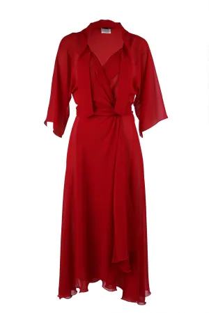 Bella Wrap in Red with Silk Slip