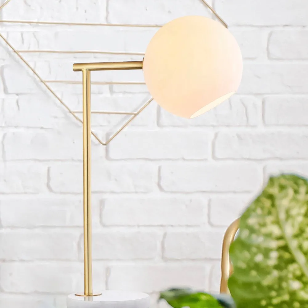Brooklyn 20.5" Metal/Marble LED Table Lamp
