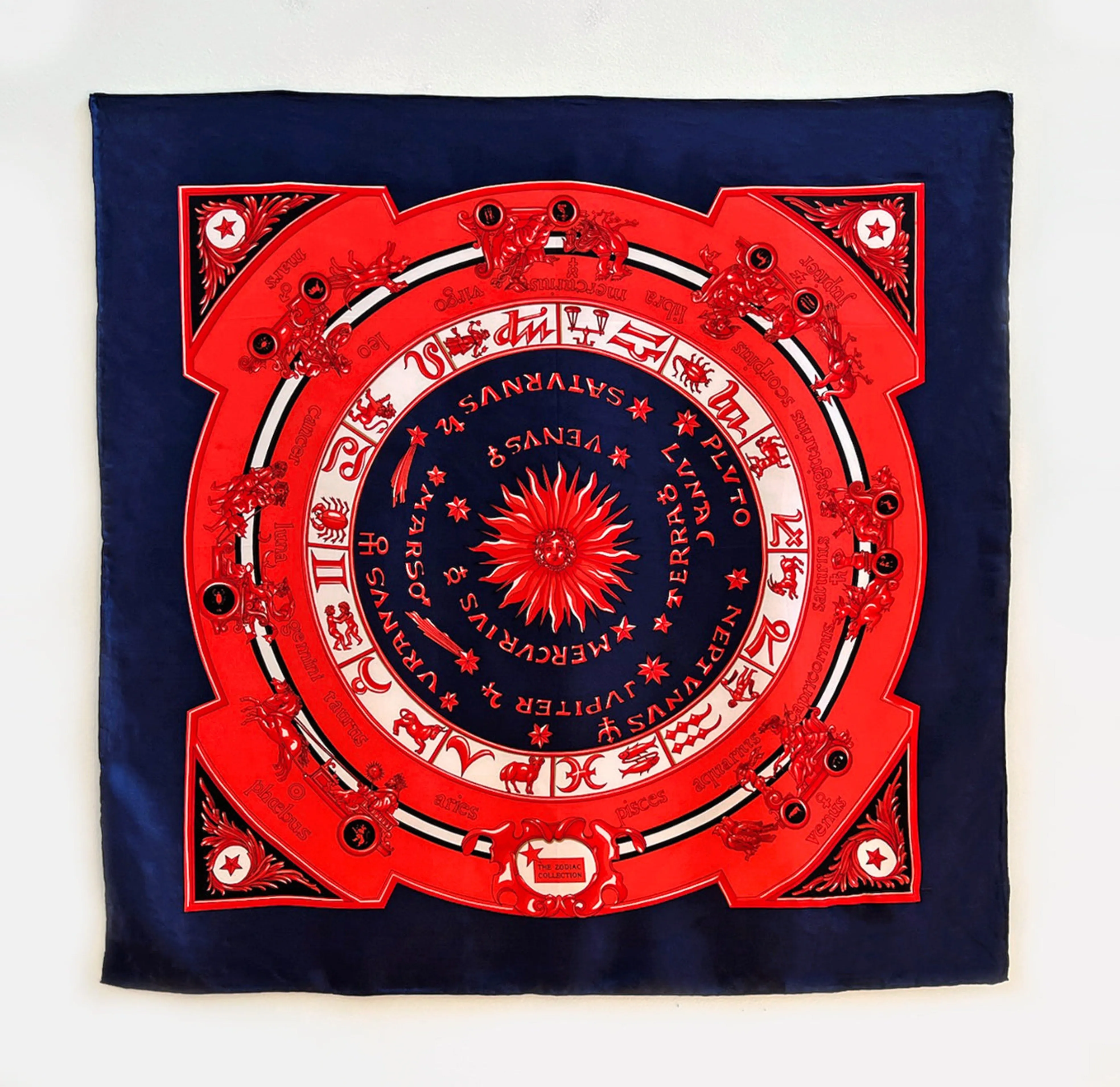 CELESTIAL SILK SCARF X CHAIN  BUNDLE - RED