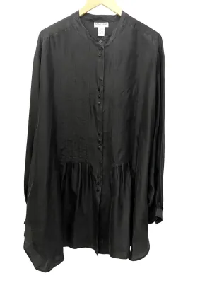 Dark Autumn Charcoal Silk Shirt Tunic