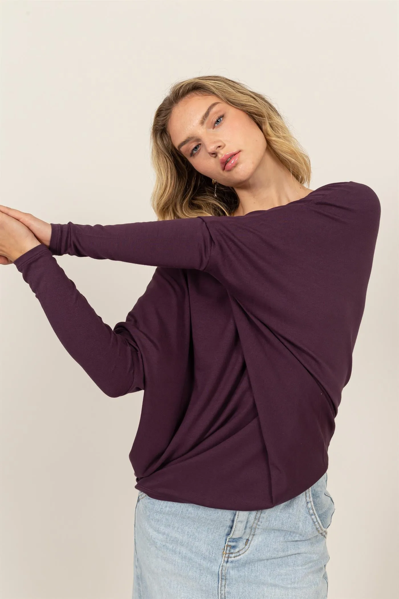 DZ24E412-DOLMAN LONG SLEEVE TOP