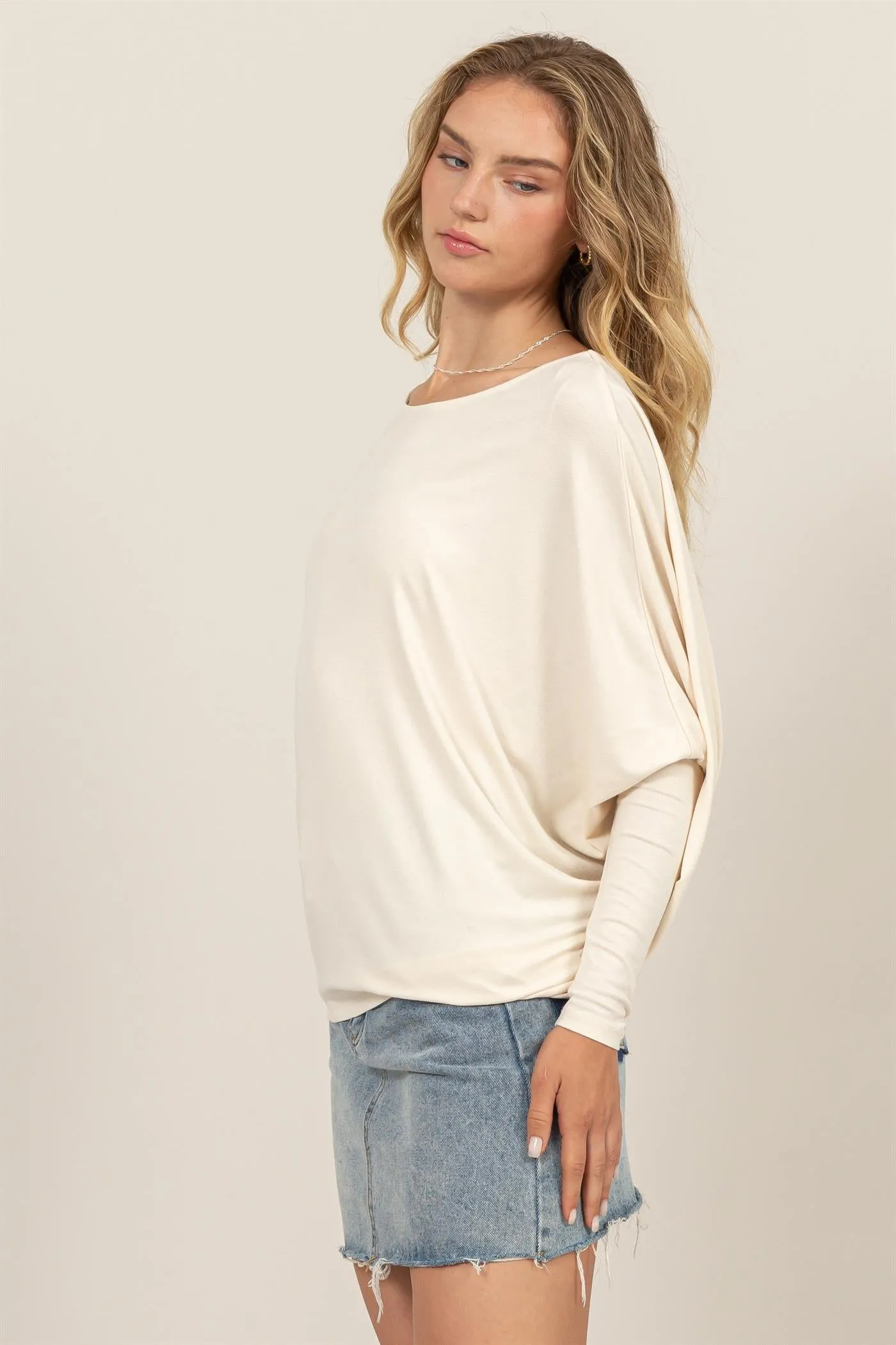 DZ24E412-DOLMAN LONG SLEEVE TOP