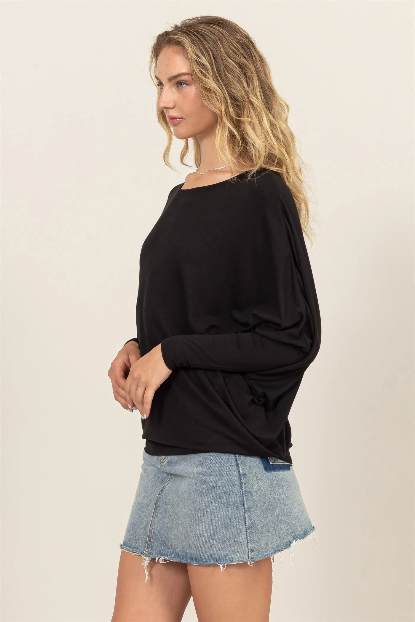 DZ24E412-DOLMAN LONG SLEEVE TOP