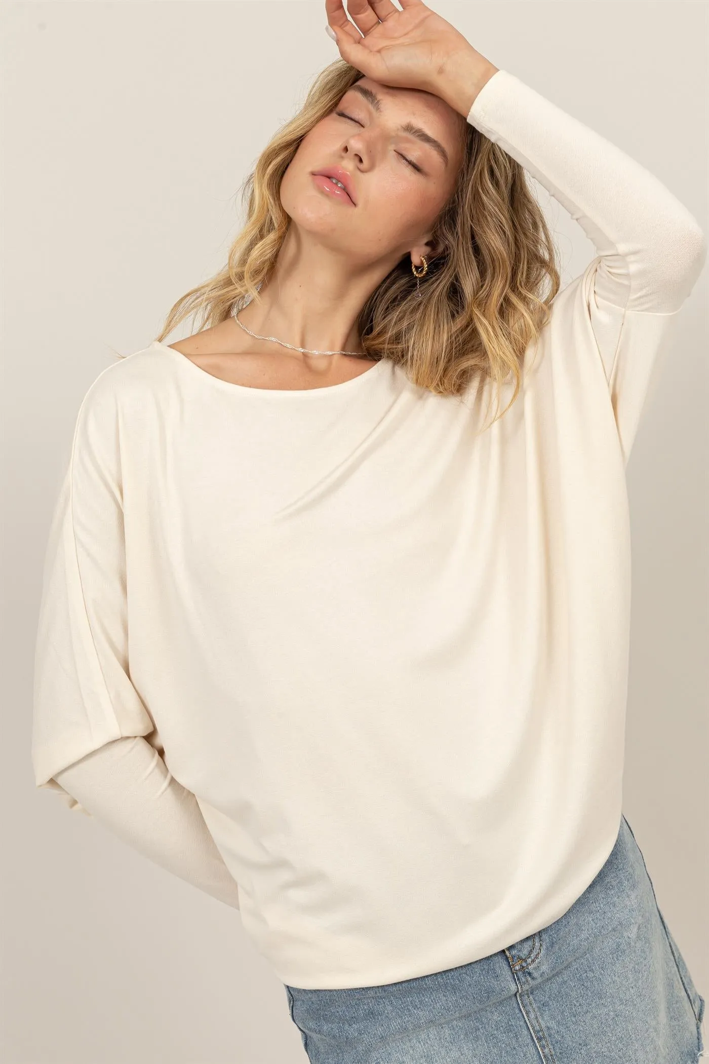 DZ24E412-DOLMAN LONG SLEEVE TOP