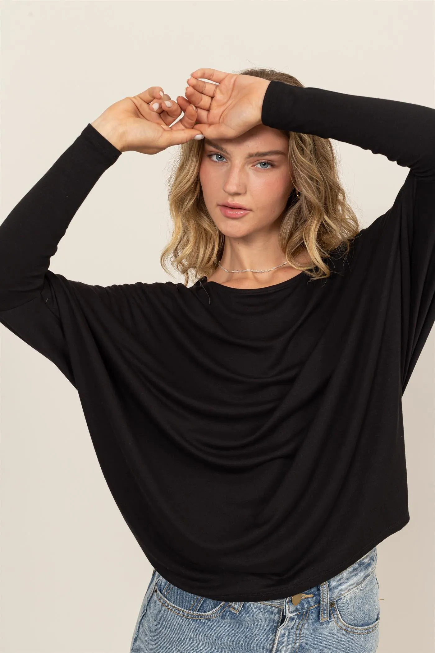 DZ24E412-DOLMAN LONG SLEEVE TOP