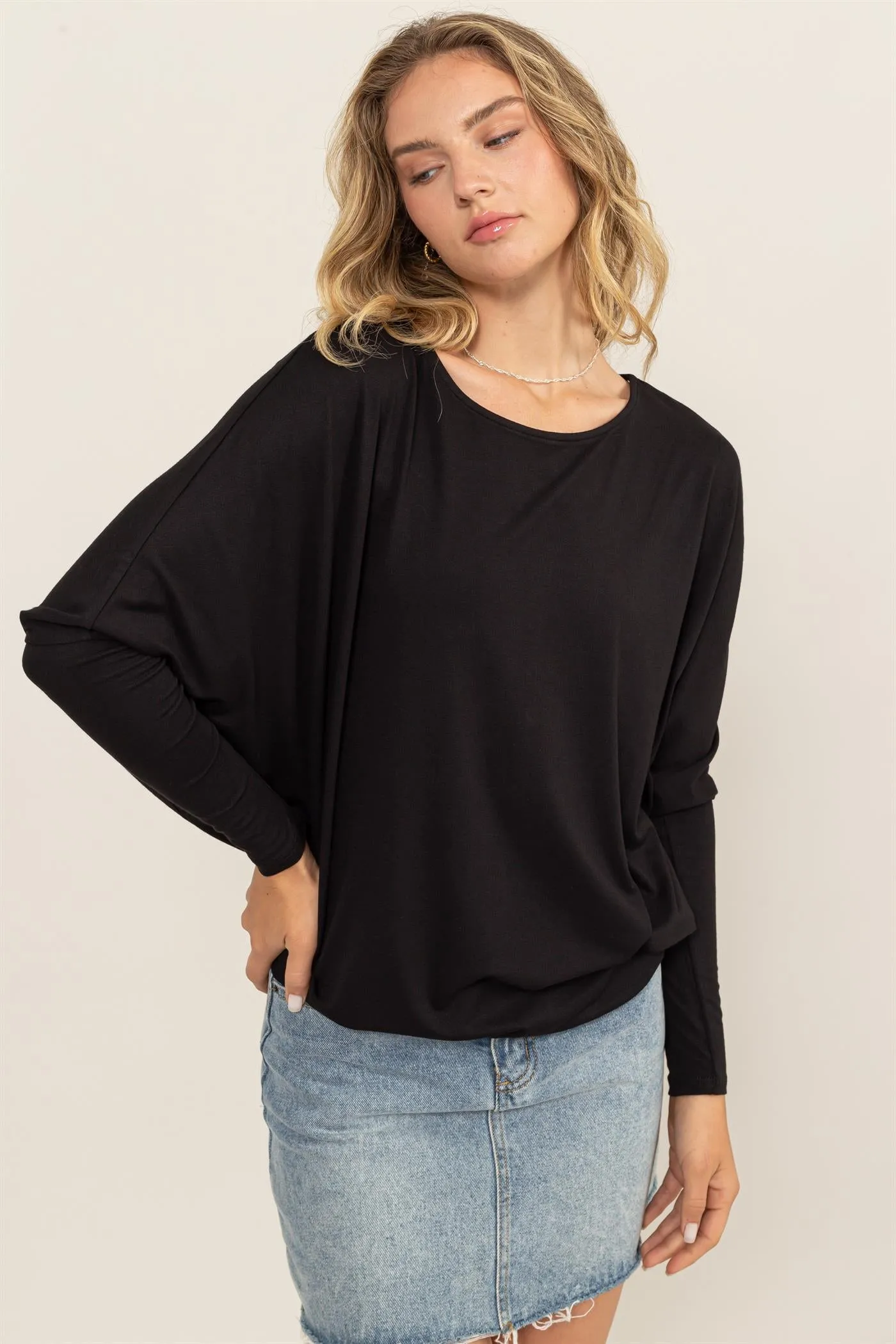 DZ24E412-DOLMAN LONG SLEEVE TOP