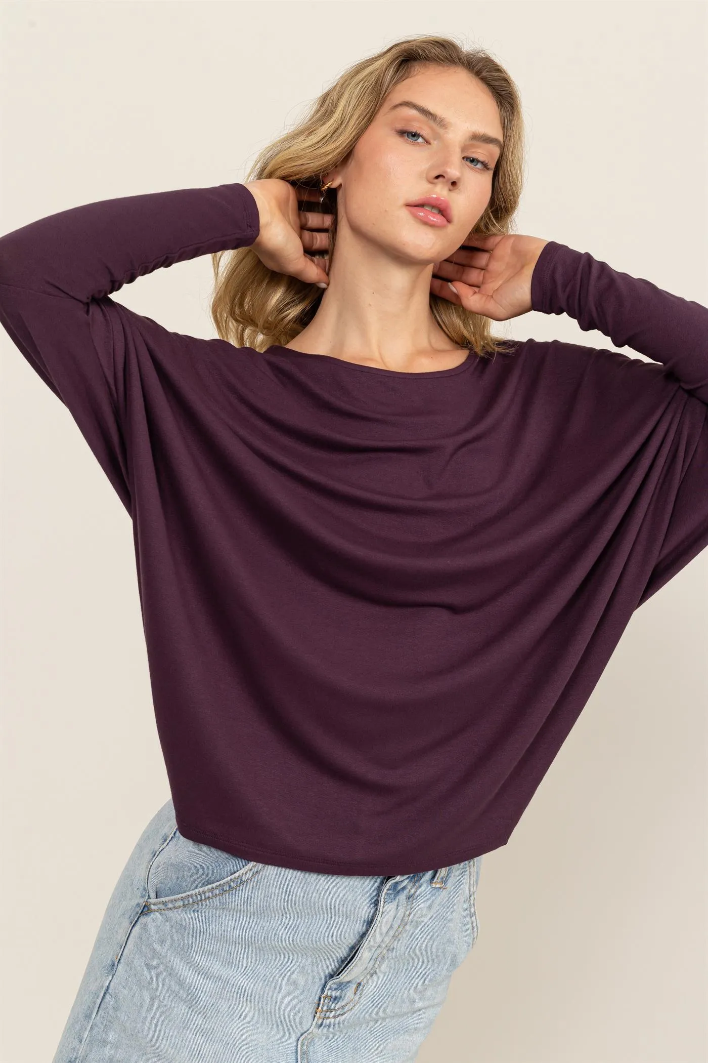 DZ24E412-DOLMAN LONG SLEEVE TOP