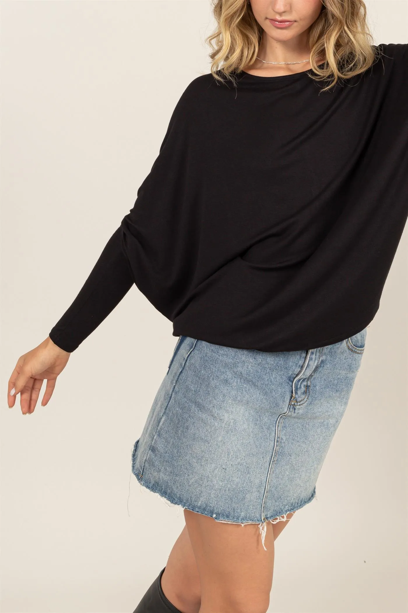 DZ24E412-DOLMAN LONG SLEEVE TOP
