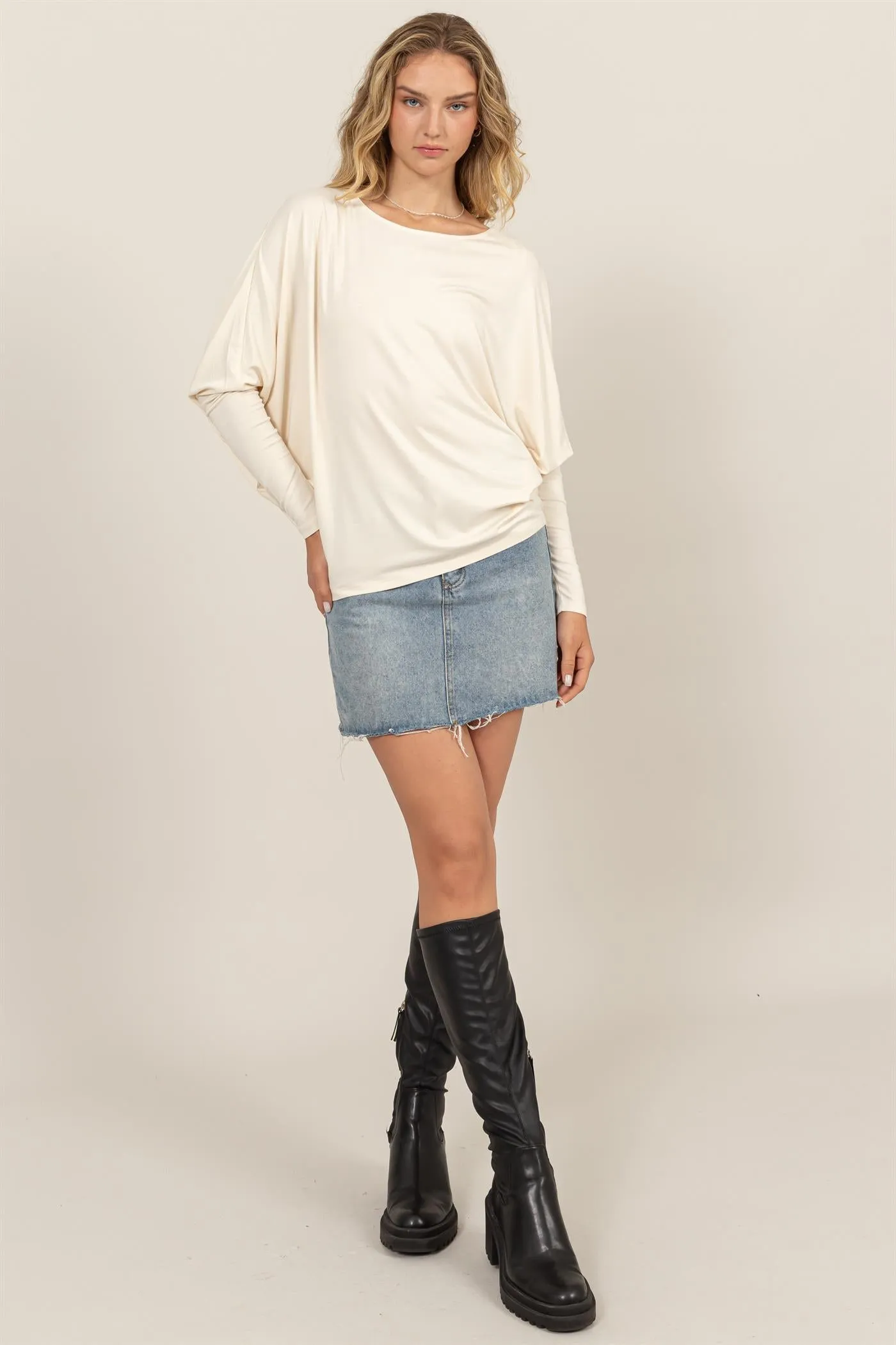 DZ24E412-DOLMAN LONG SLEEVE TOP