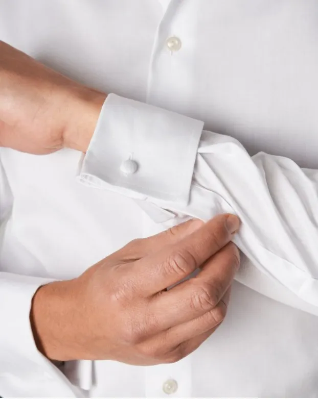 ETON PLAIN SIGNATURE TWILL SHIRT WHITE