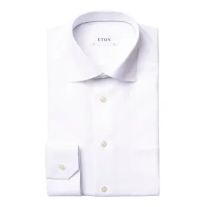 ETON PLAIN SIGNATURE TWILL SHIRT WHITE