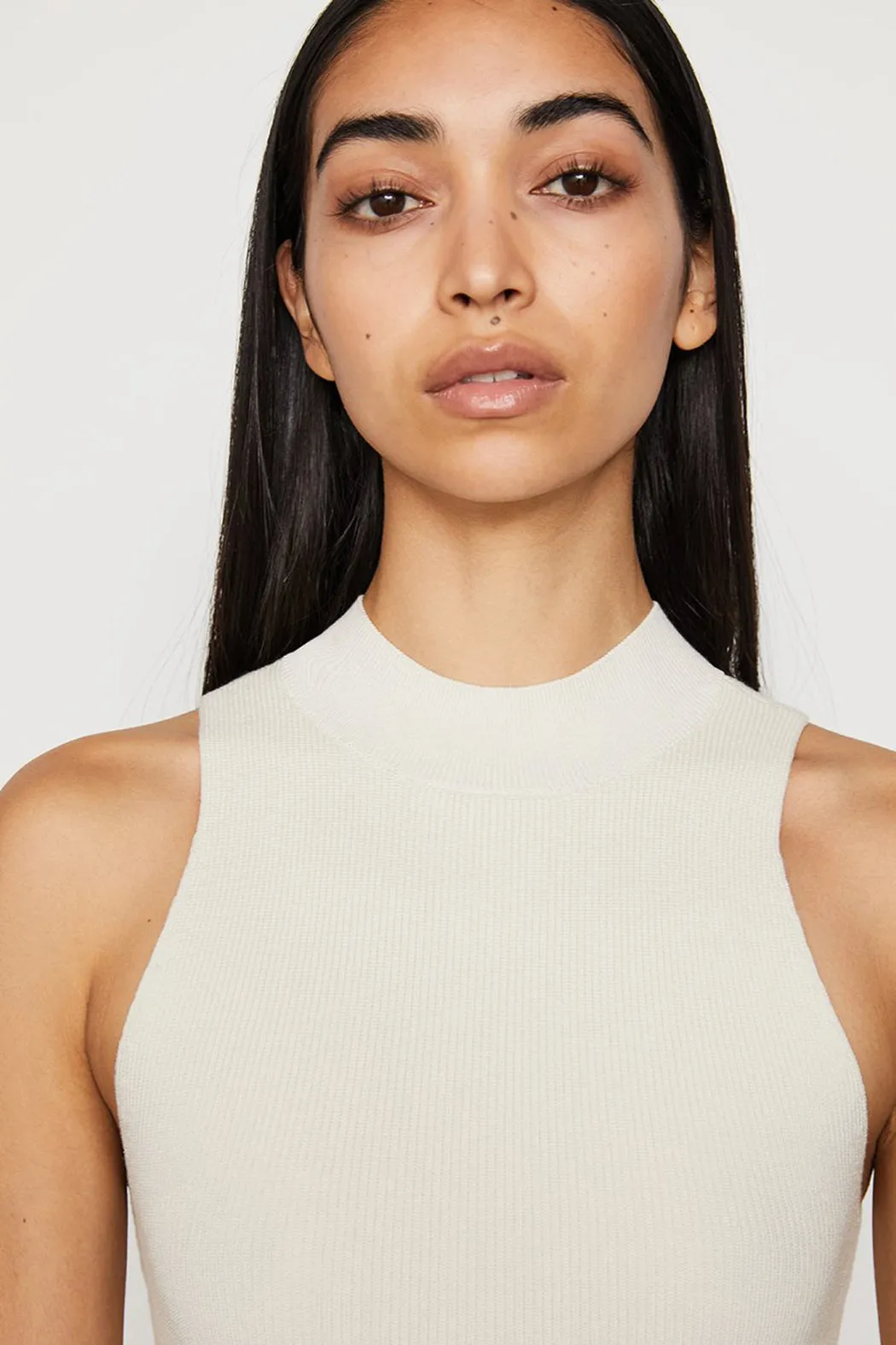 FRAME - Rib Mock Sweater Off White