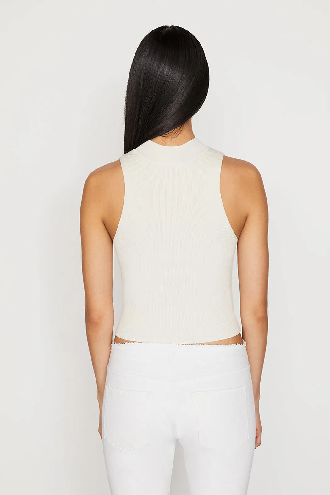FRAME - Rib Mock Sweater Off White