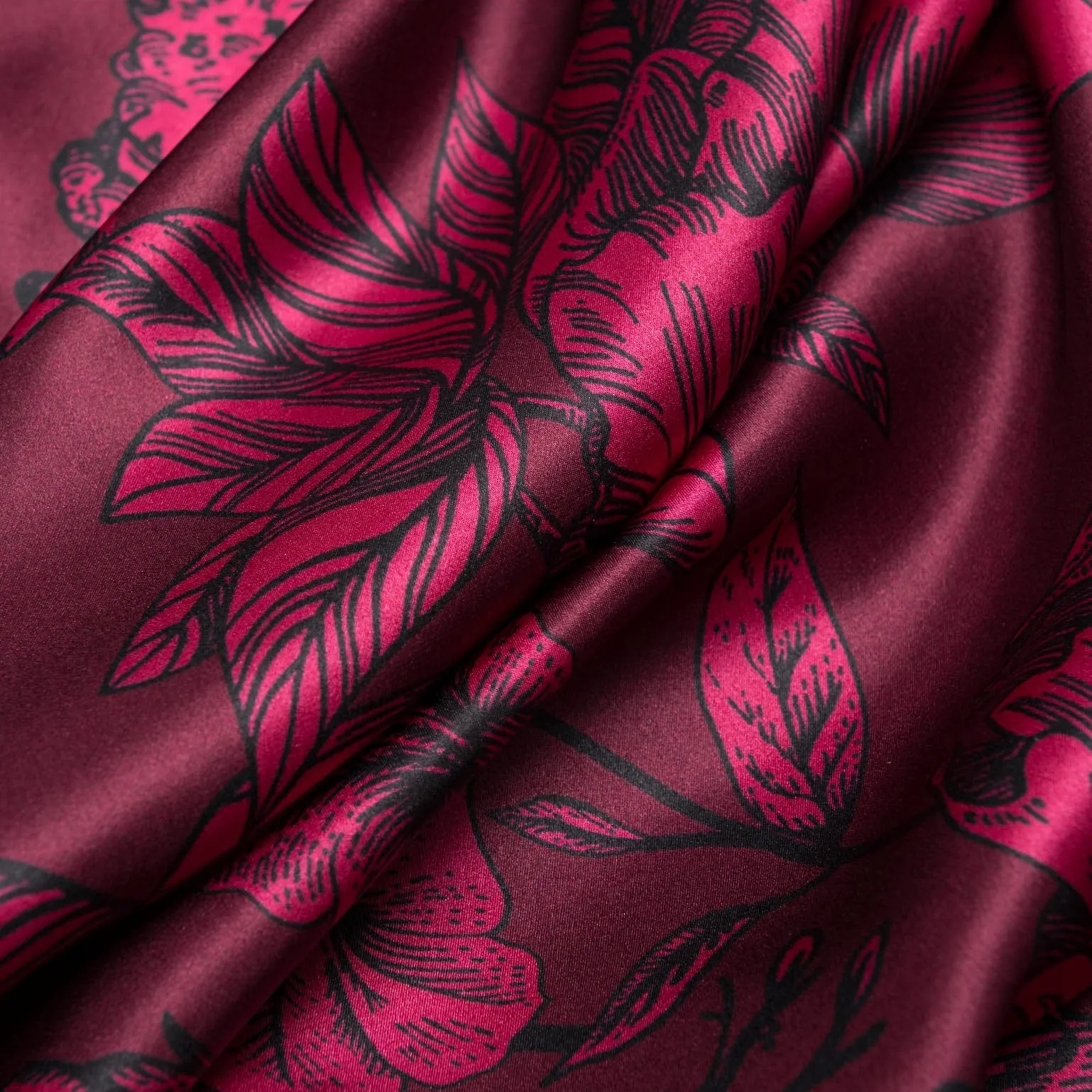 Isabella - Silk Scarf/Shawl - Garnet Red