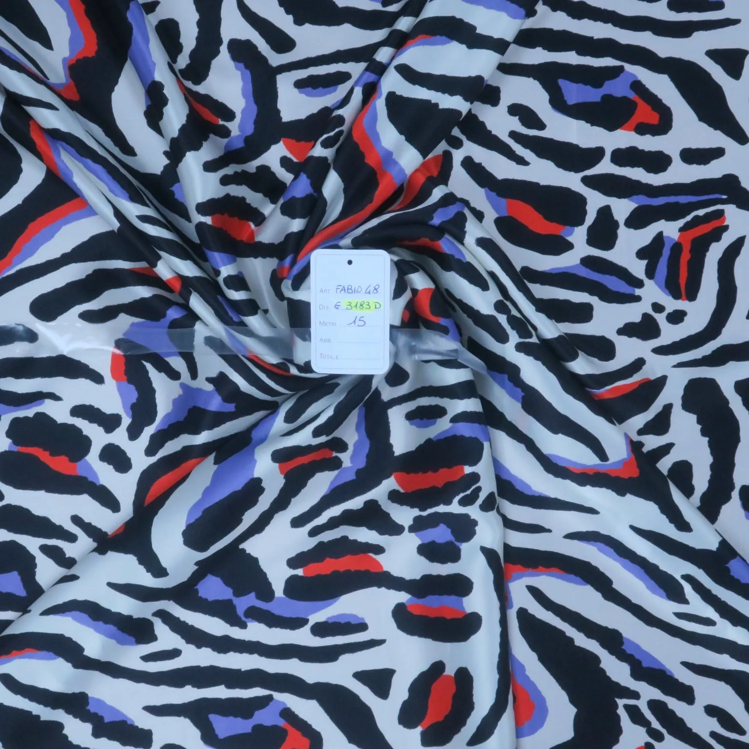Ivory with Purple and Red Hints Zebra Animal Print Silk Charmeuse Fabric
