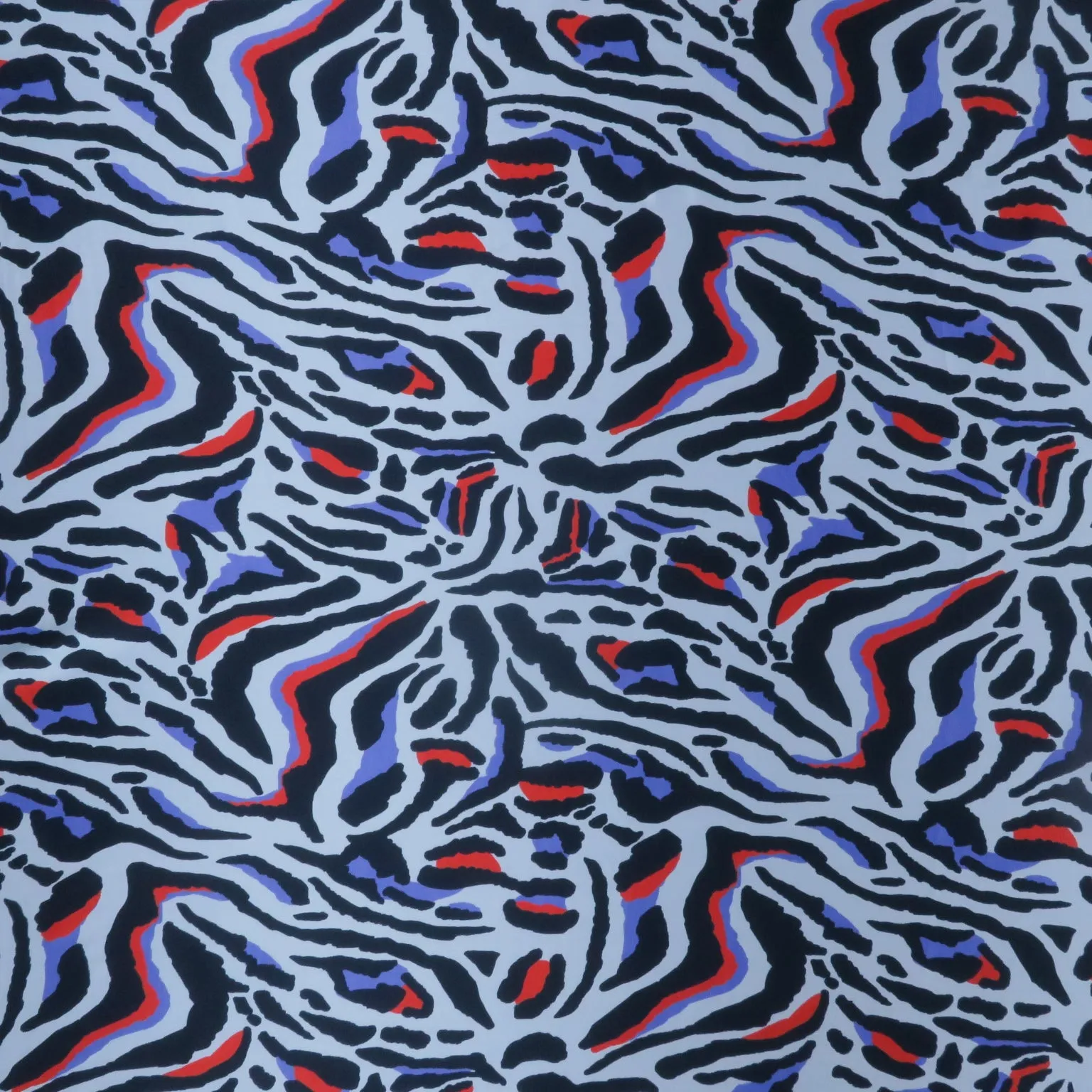 Ivory with Purple and Red Hints Zebra Animal Print Silk Charmeuse Fabric