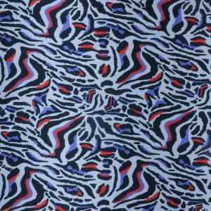 Ivory with Purple and Red Hints Zebra Animal Print Silk Charmeuse Fabric