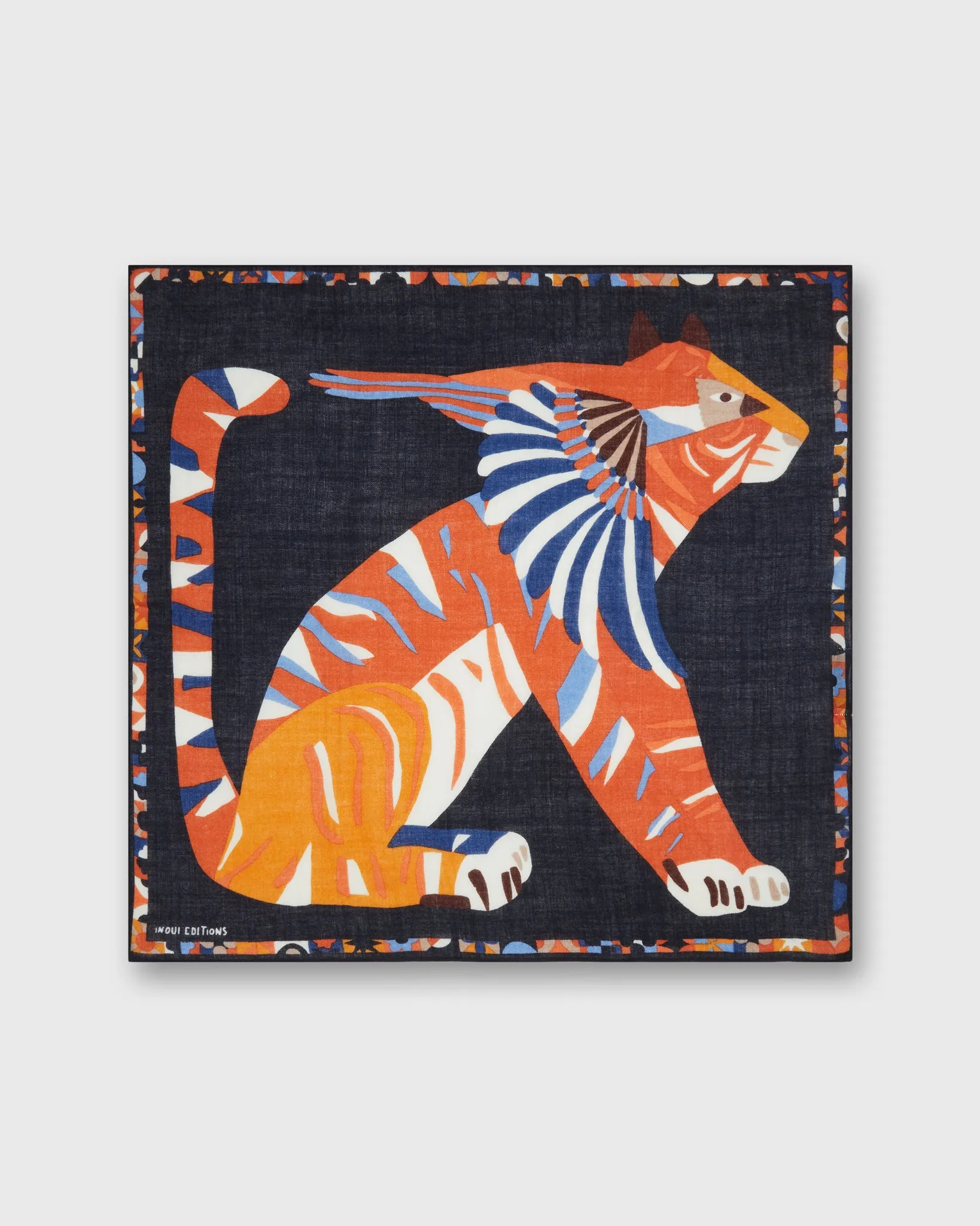 Jean Lou Square Scarf in Navy