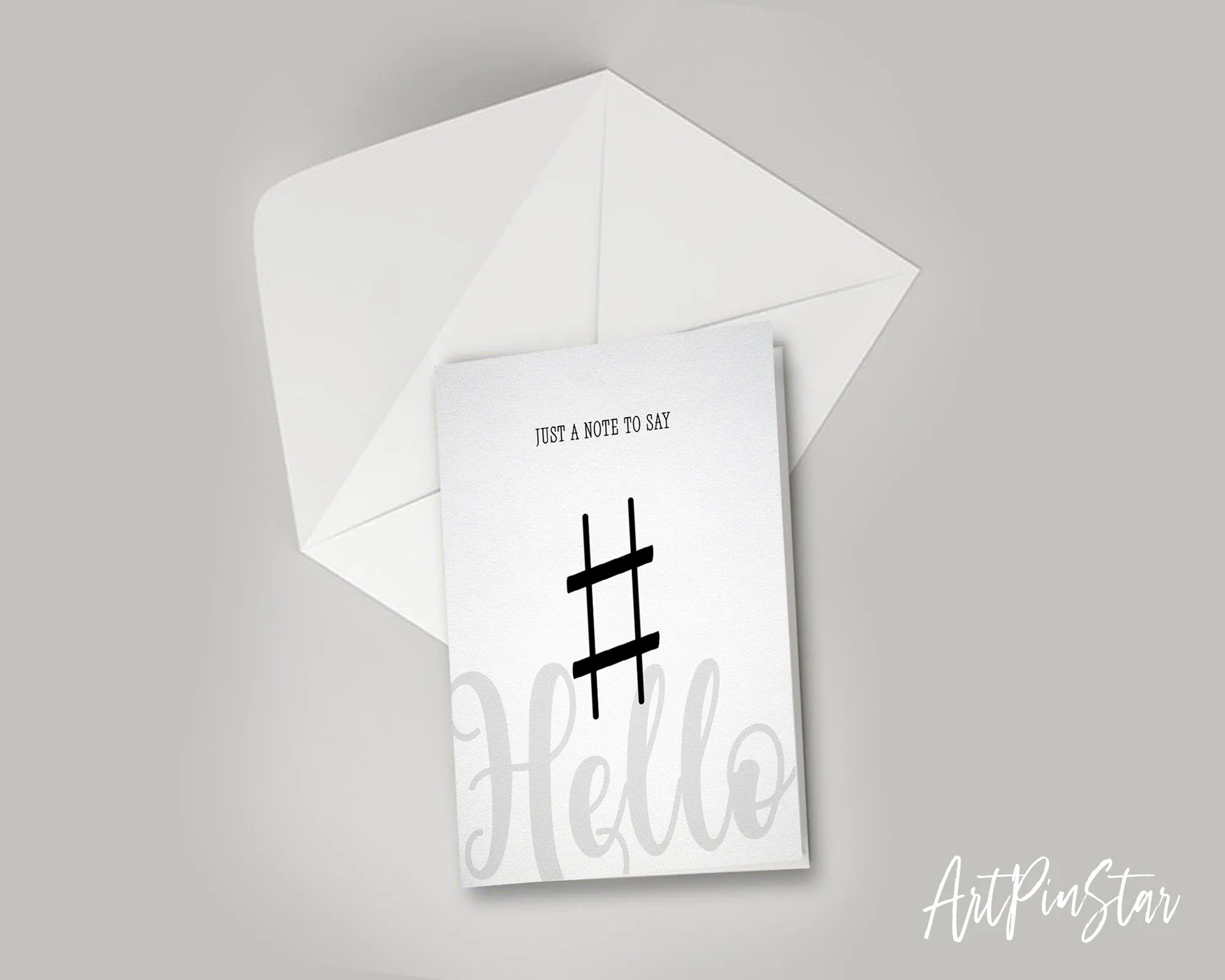 Just a note to say Hello Sharp Sign Sharp Sign Music Gift Ideas Customizable Greeting Card