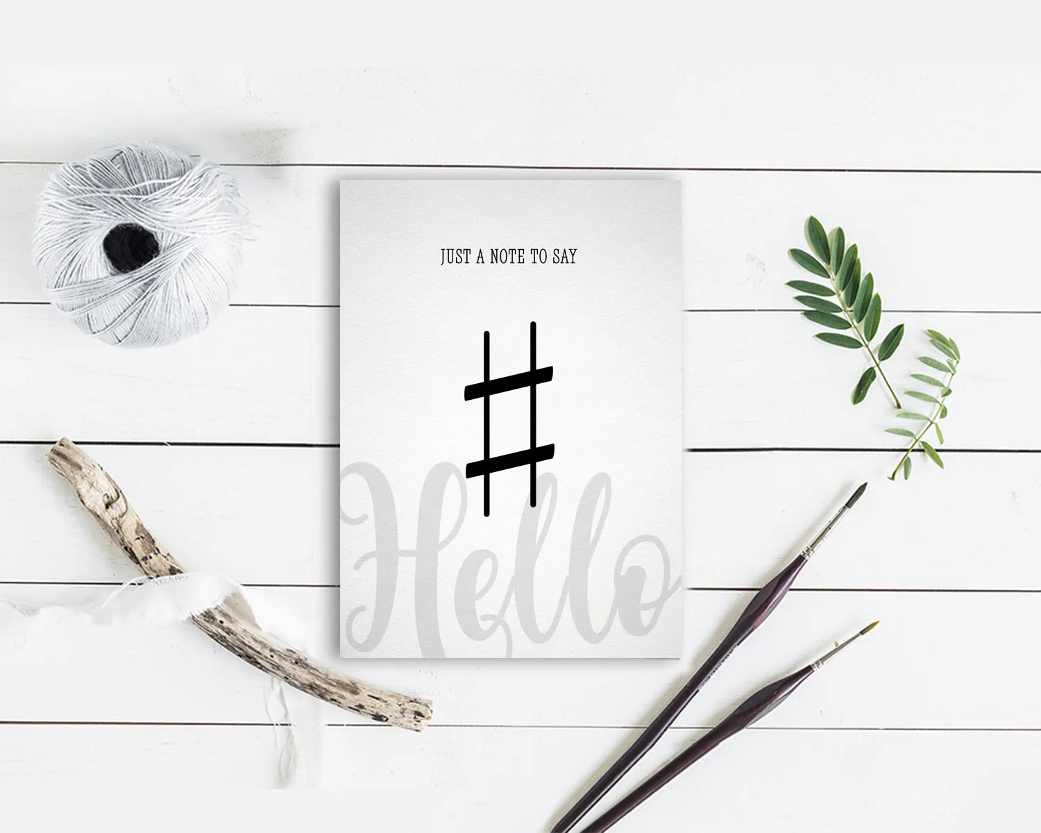 Just a note to say Hello Sharp Sign Sharp Sign Music Gift Ideas Customizable Greeting Card