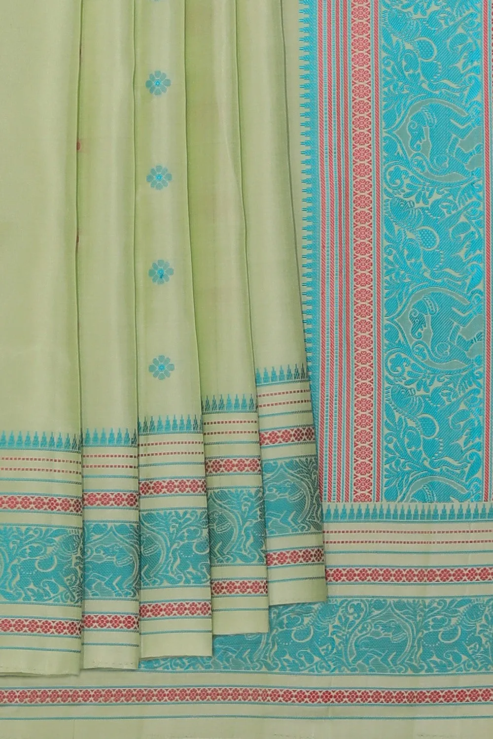 Kanchi Silk Mint Green Saree