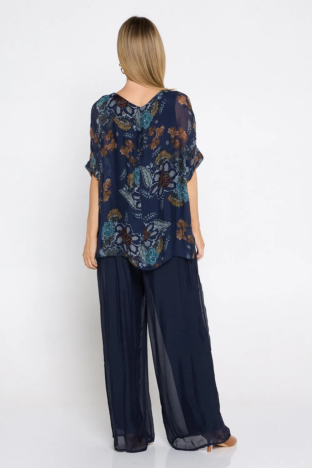 Lisette Silk Top - Blue Print
