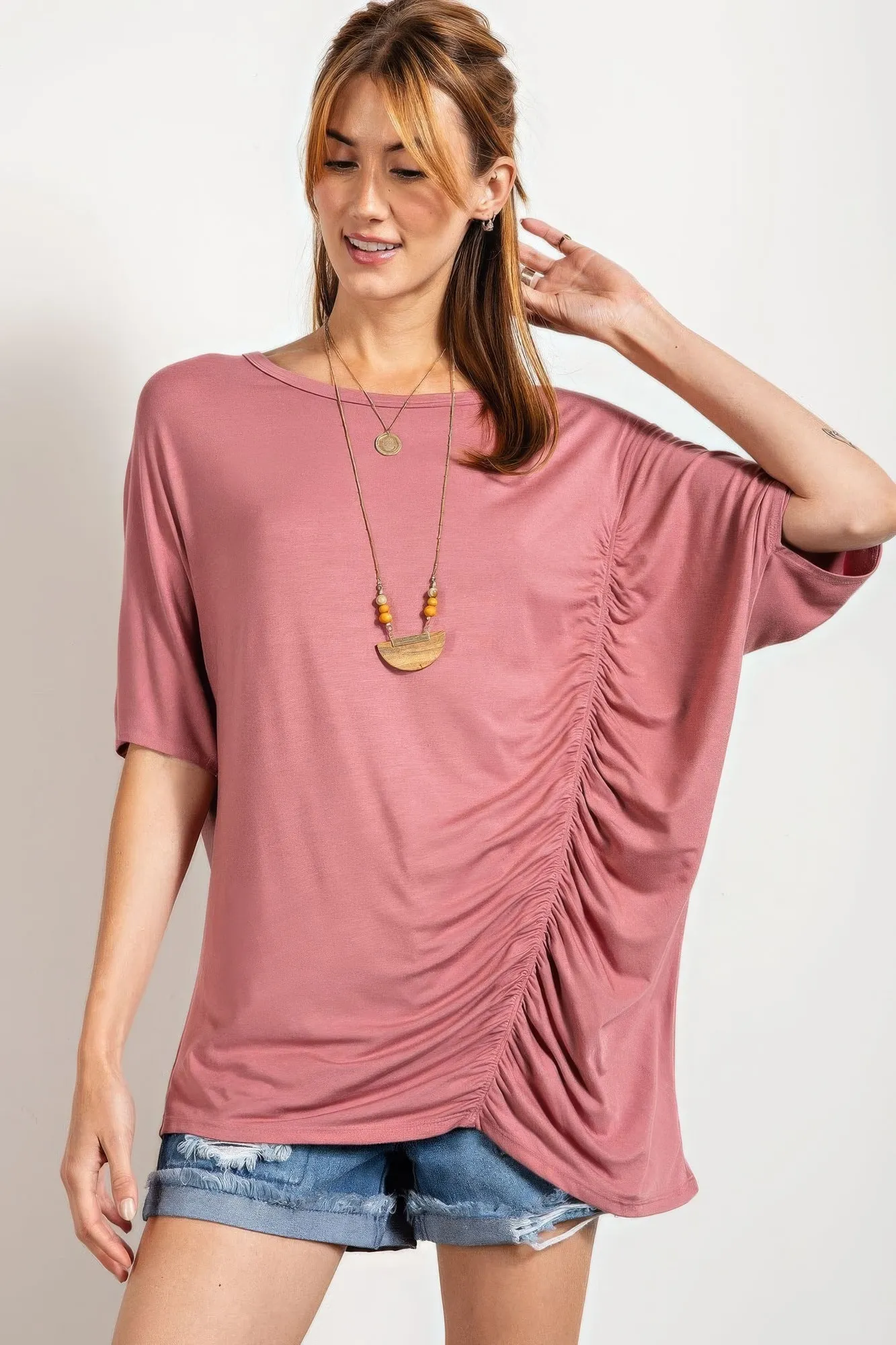 Loose Fit And Ruched Detail Top