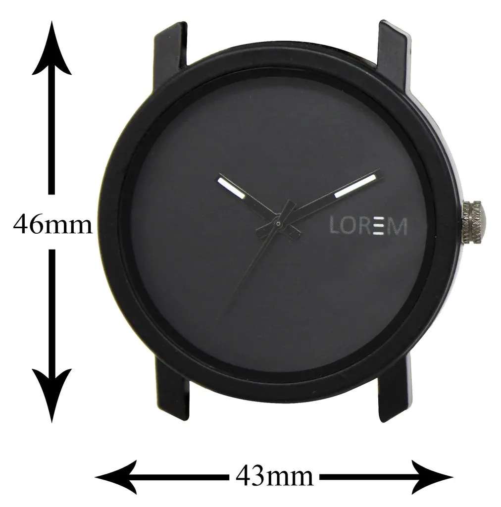 LOREM Black Plain Analog Watch For Men LR21