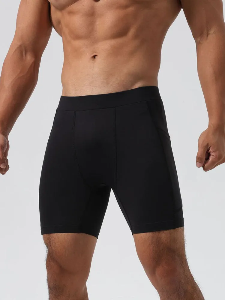 Men's Ultra-Stretch Sharkskin Ice Silk Compression Pants with Pocket