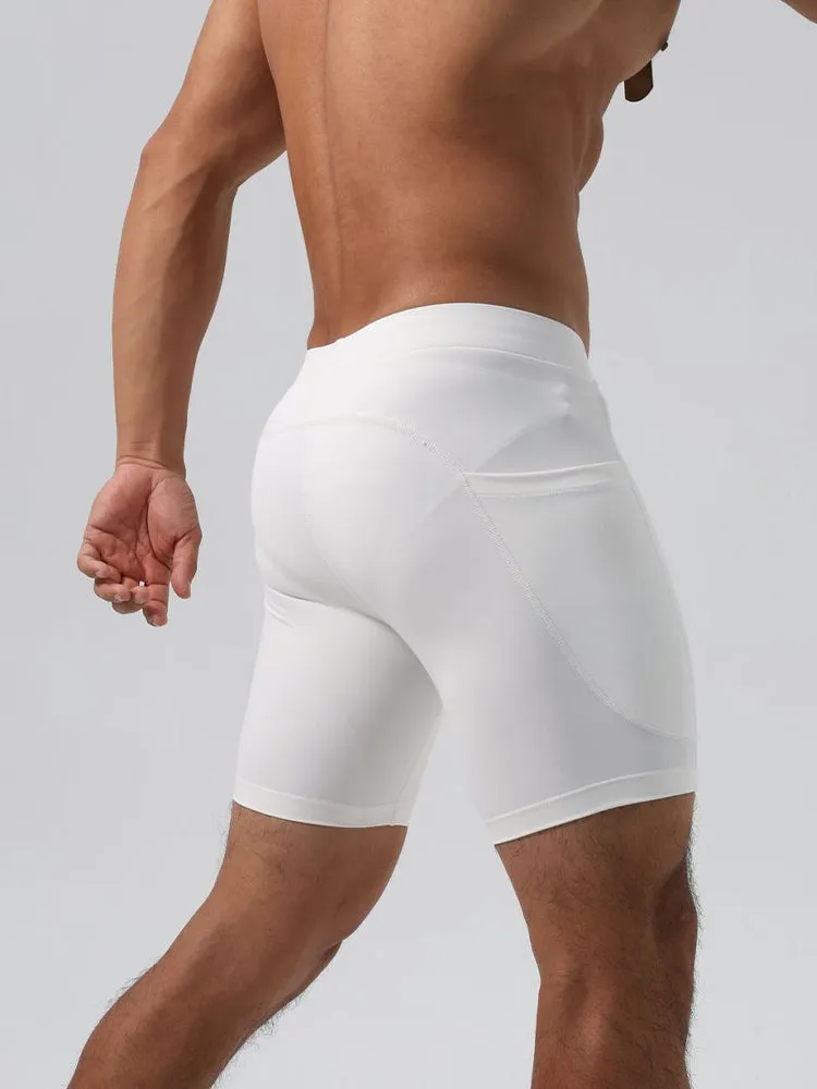 Men's Ultra-Stretch Sharkskin Ice Silk Compression Pants with Pocket