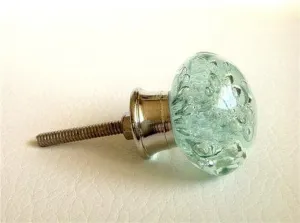 Mint Green Glass Bubble Cabinet Knobs Coastal 1.25 Inch