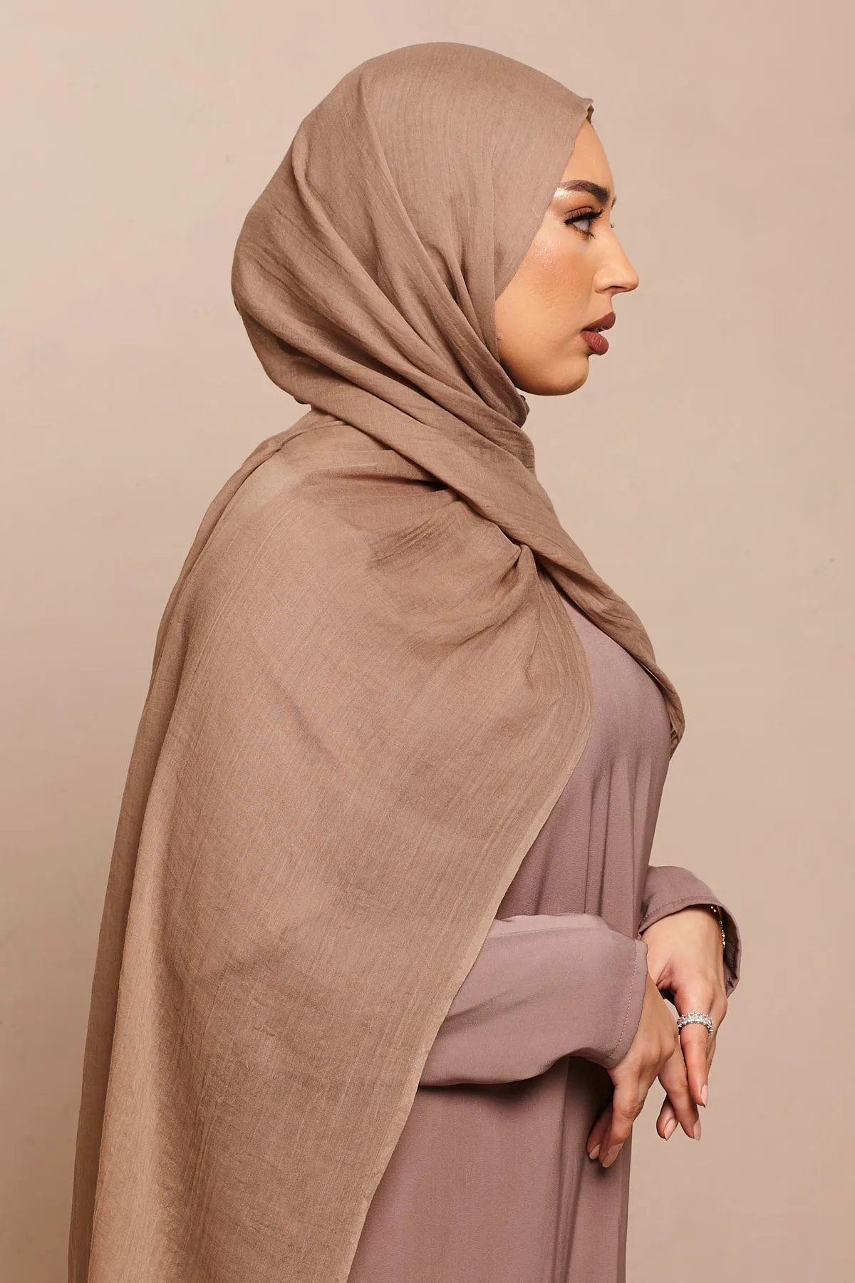 Mocha Cotton & Silk Hijab