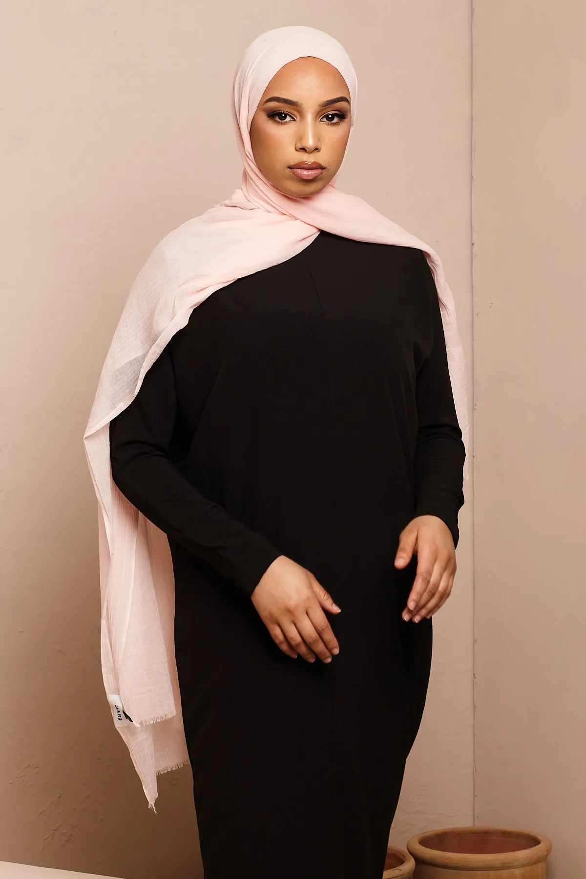Nude Pink Cotton & Silk Hijab
