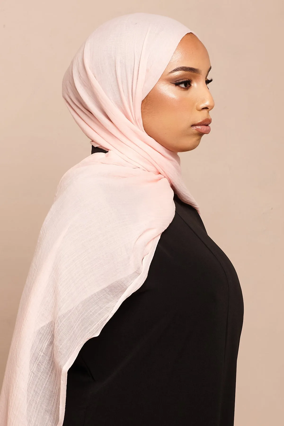 Nude Pink Cotton & Silk Hijab