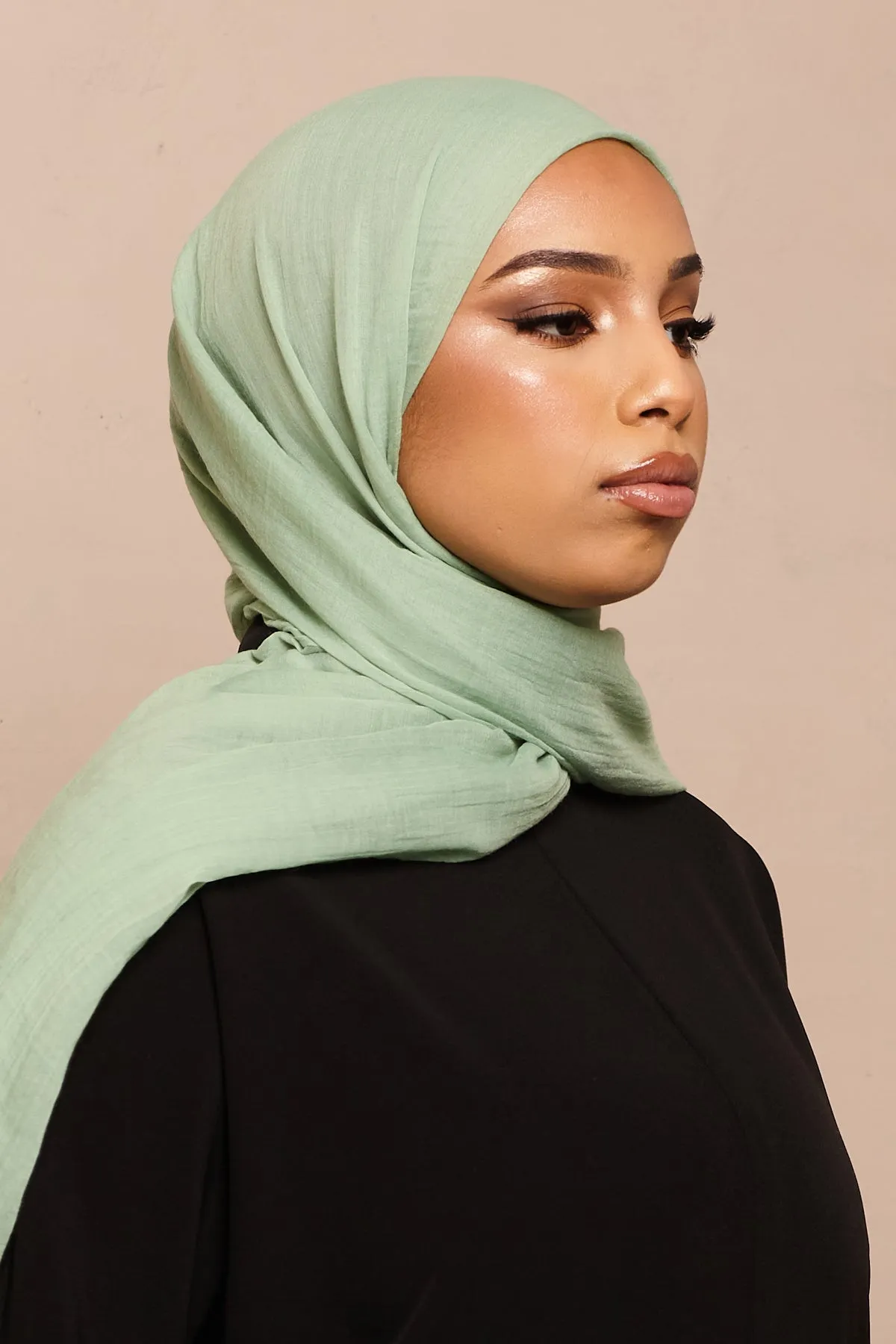 Olive Green Cotton & Silk Hijab